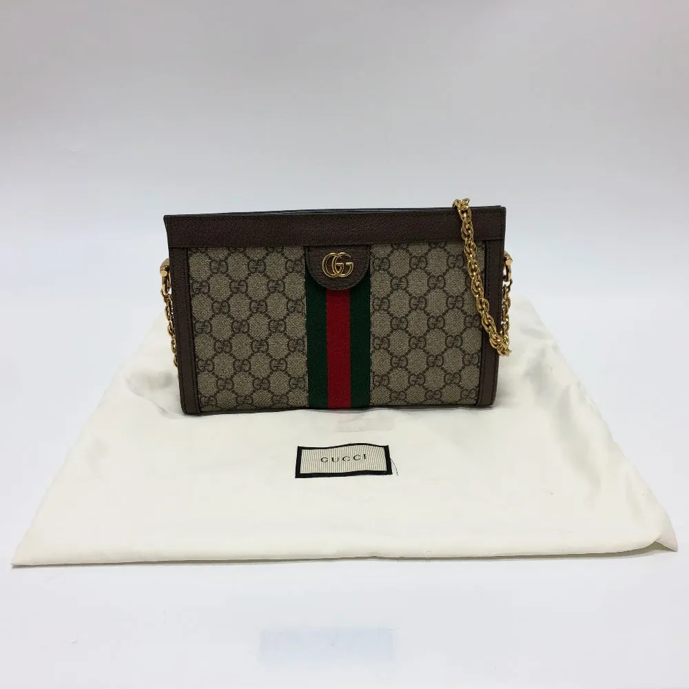 GUCCI Shoulder Bag 503877 GG Supreme Canvas Brown Ophidia GG Small Women Used
