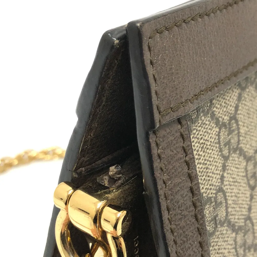 GUCCI Shoulder Bag 503877 GG Supreme Canvas Brown Ophidia GG Small Women Used
