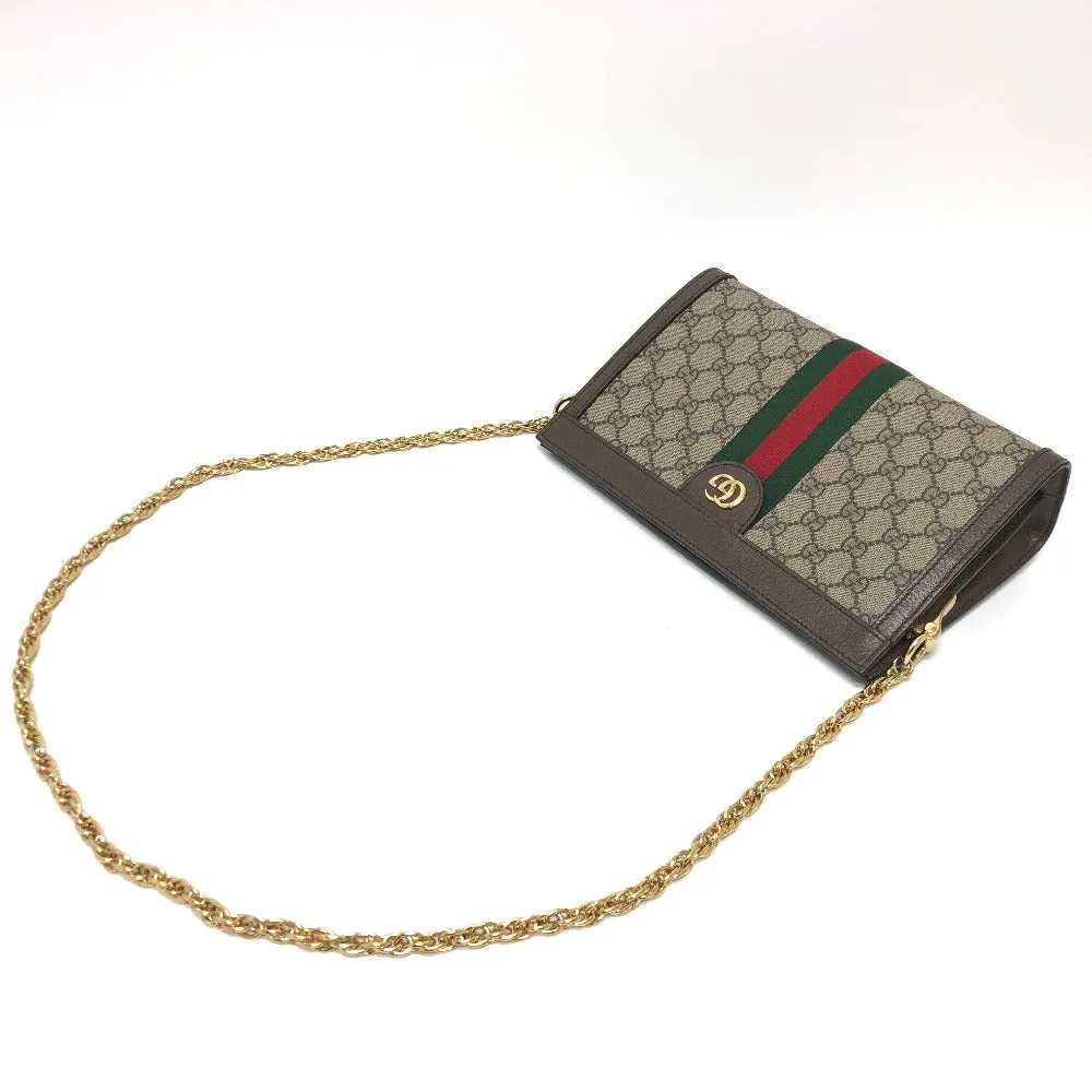 GUCCI Shoulder Bag 503877 GG Supreme Canvas Brown Ophidia GG Small Women Used