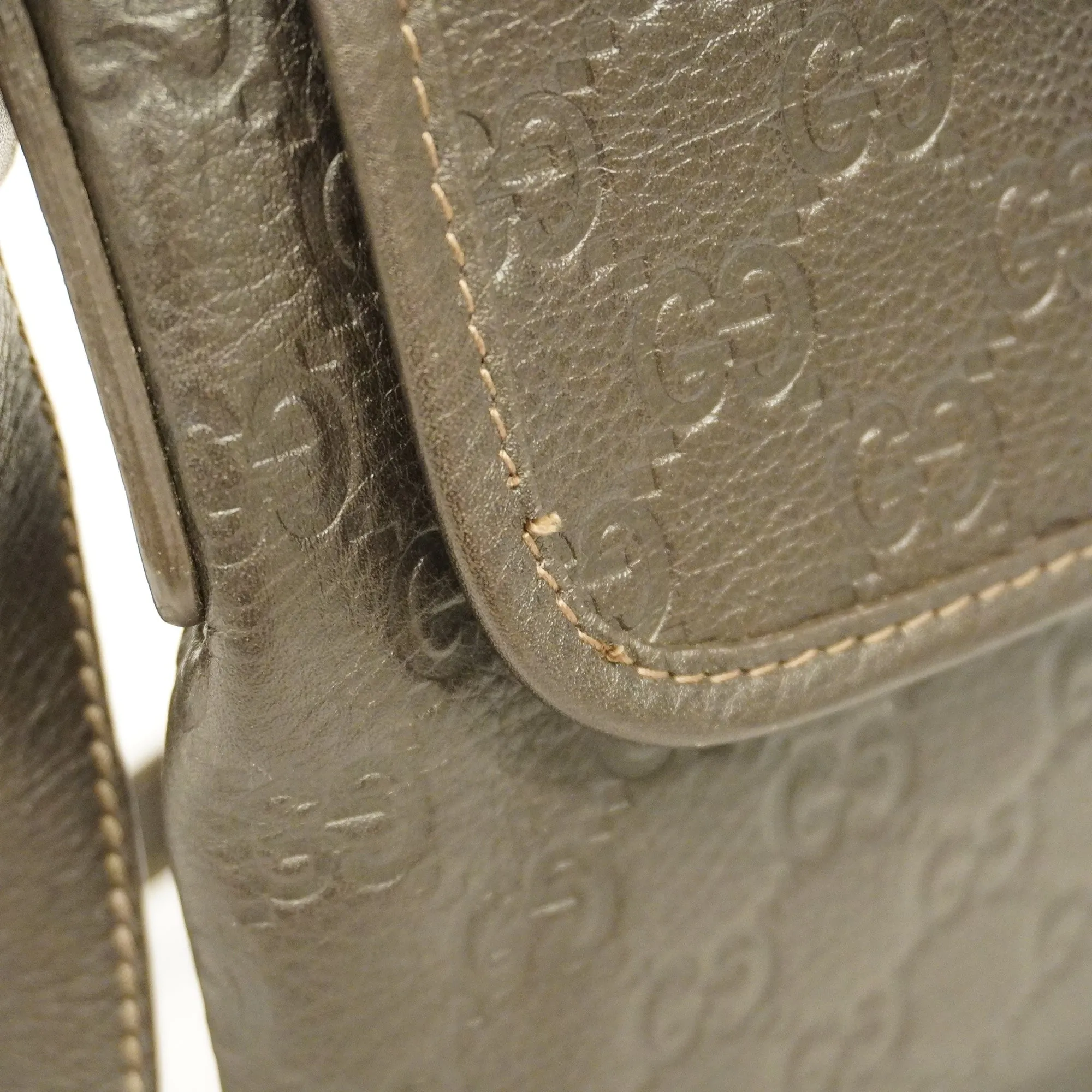 GUCCI  Sima 223666 Women's Leather Shoulder Bag Dark Brown