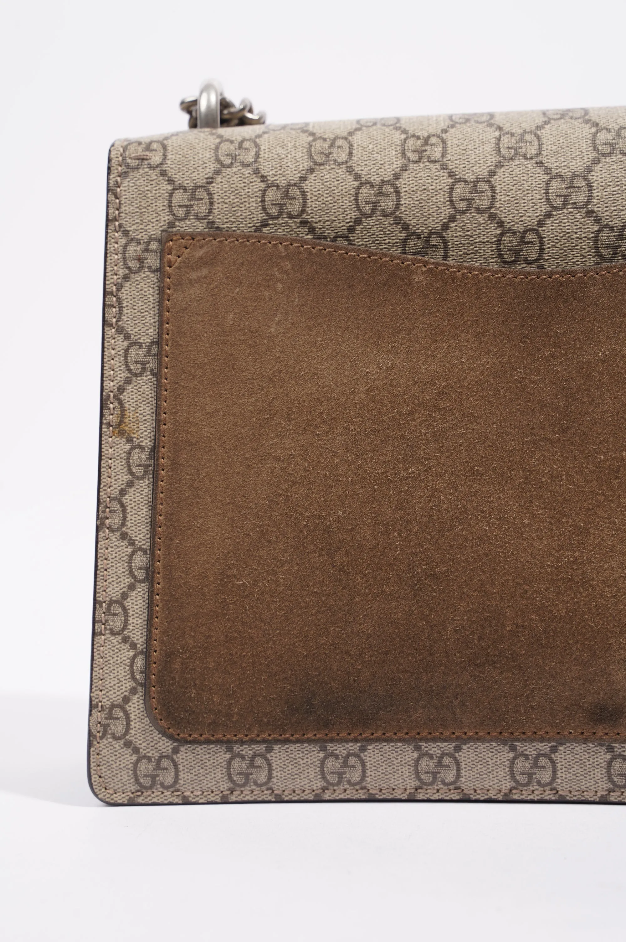 Gucci Womens Dionysus Shoulder Bag Brown Canvas / Leather Medium