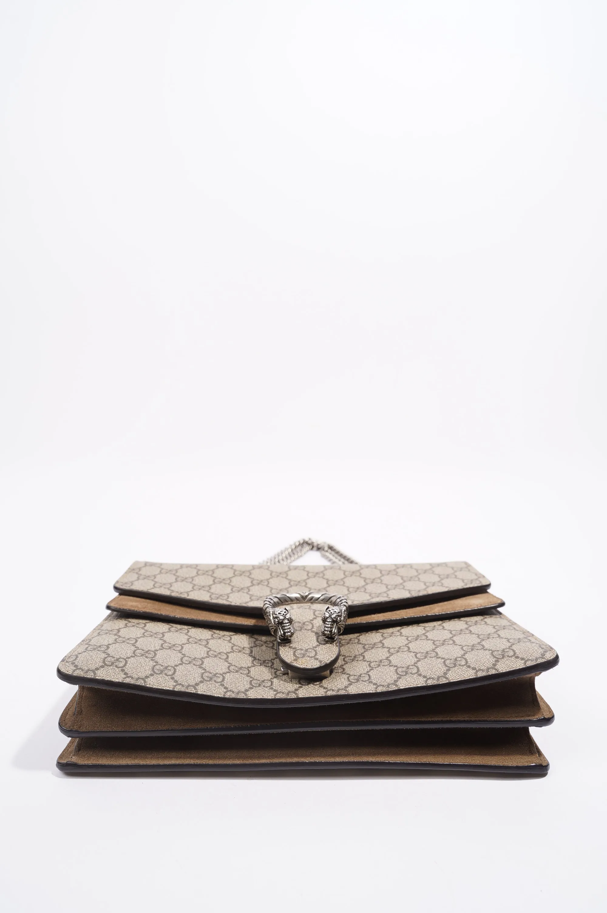 Gucci Womens Dionysus Shoulder Bag Brown Canvas / Leather Medium
