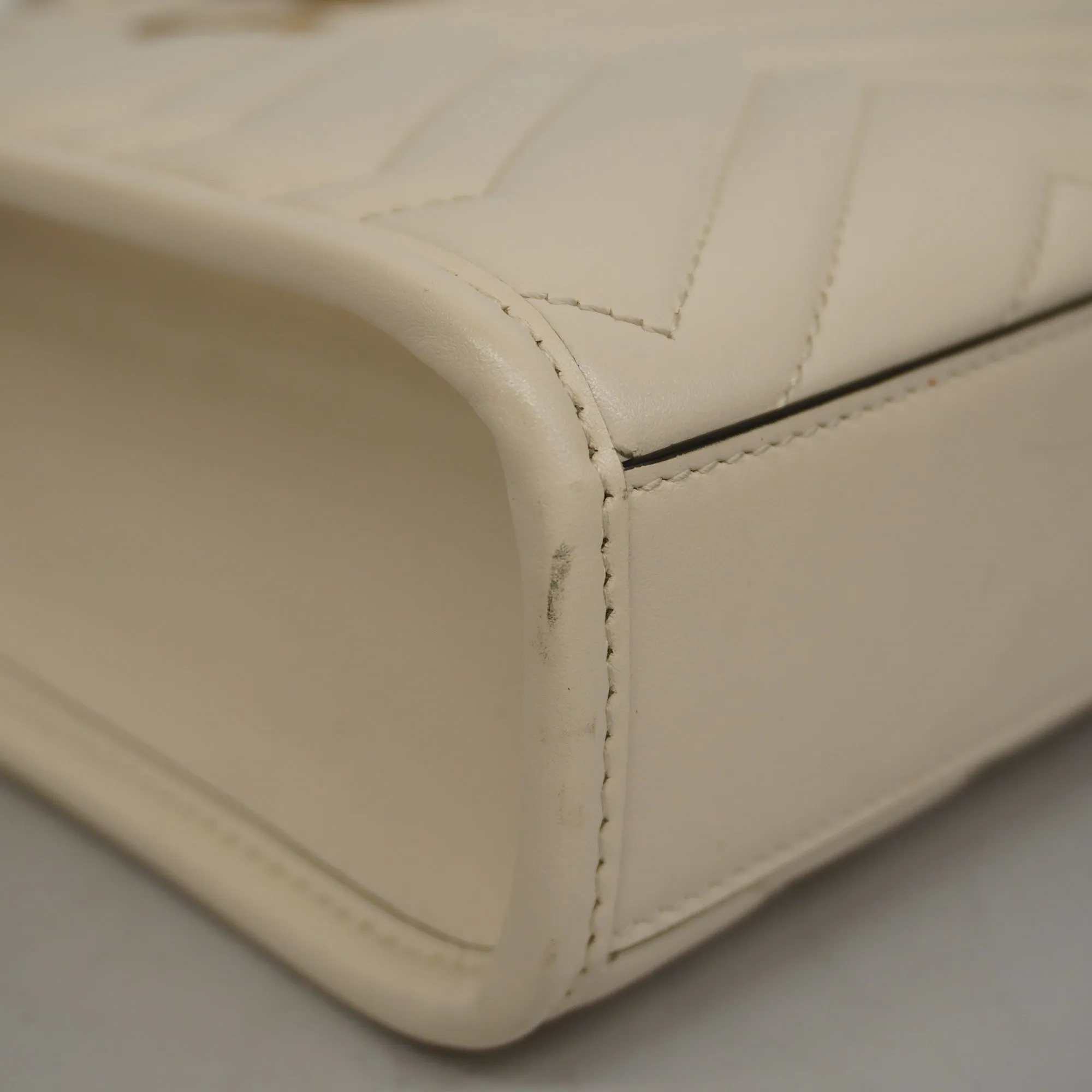 GUCCIAuth  GG Marmont 2WAY Bag 696123 Women's Leather Handbag,Shoulder Bag Ivory