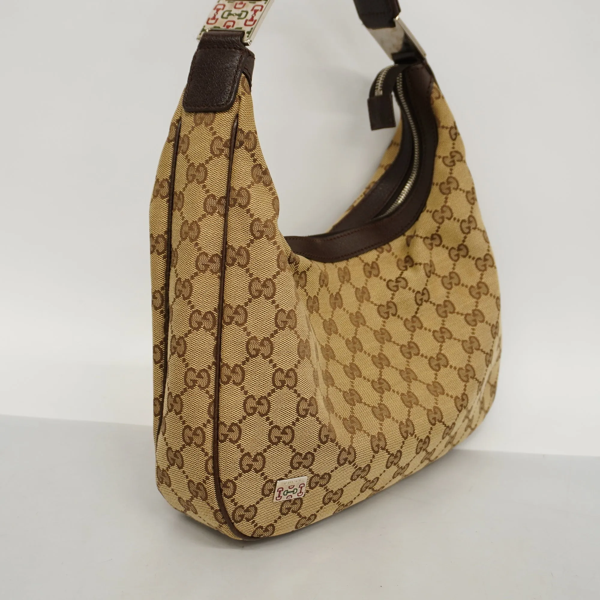 GUCCIAuth  Sherry Line Shoulder Bag 145757 Women's GG Canvas Beige,Brown