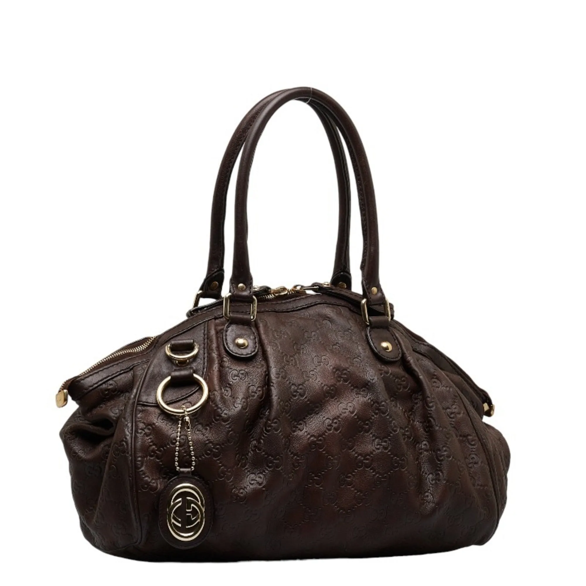 GUCCIsima Sookie Handbag Shoulder Bag 2WAY 223974 Brown Leather Ladies