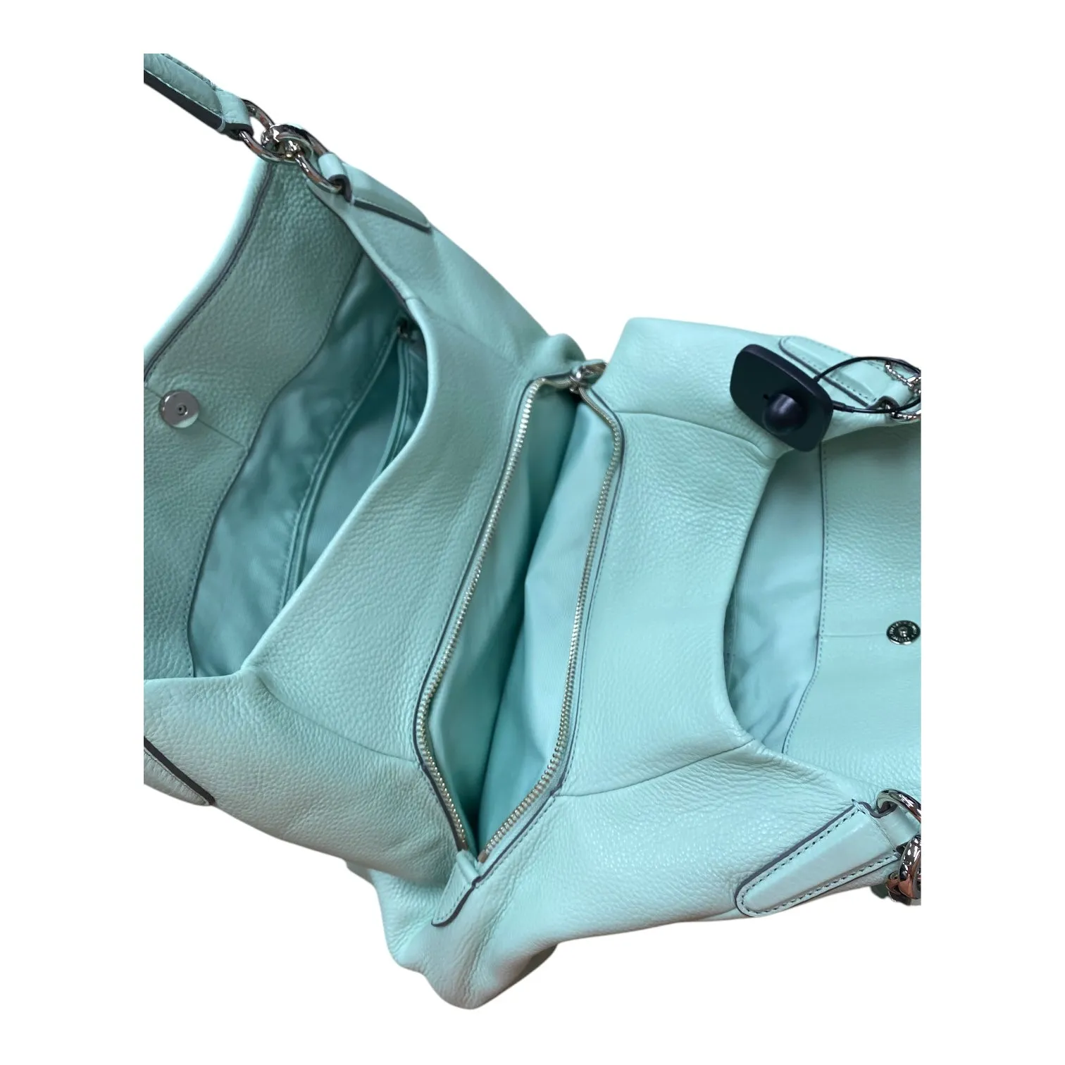 Handbag Designer By Coach In Green & Grey, Size:Large