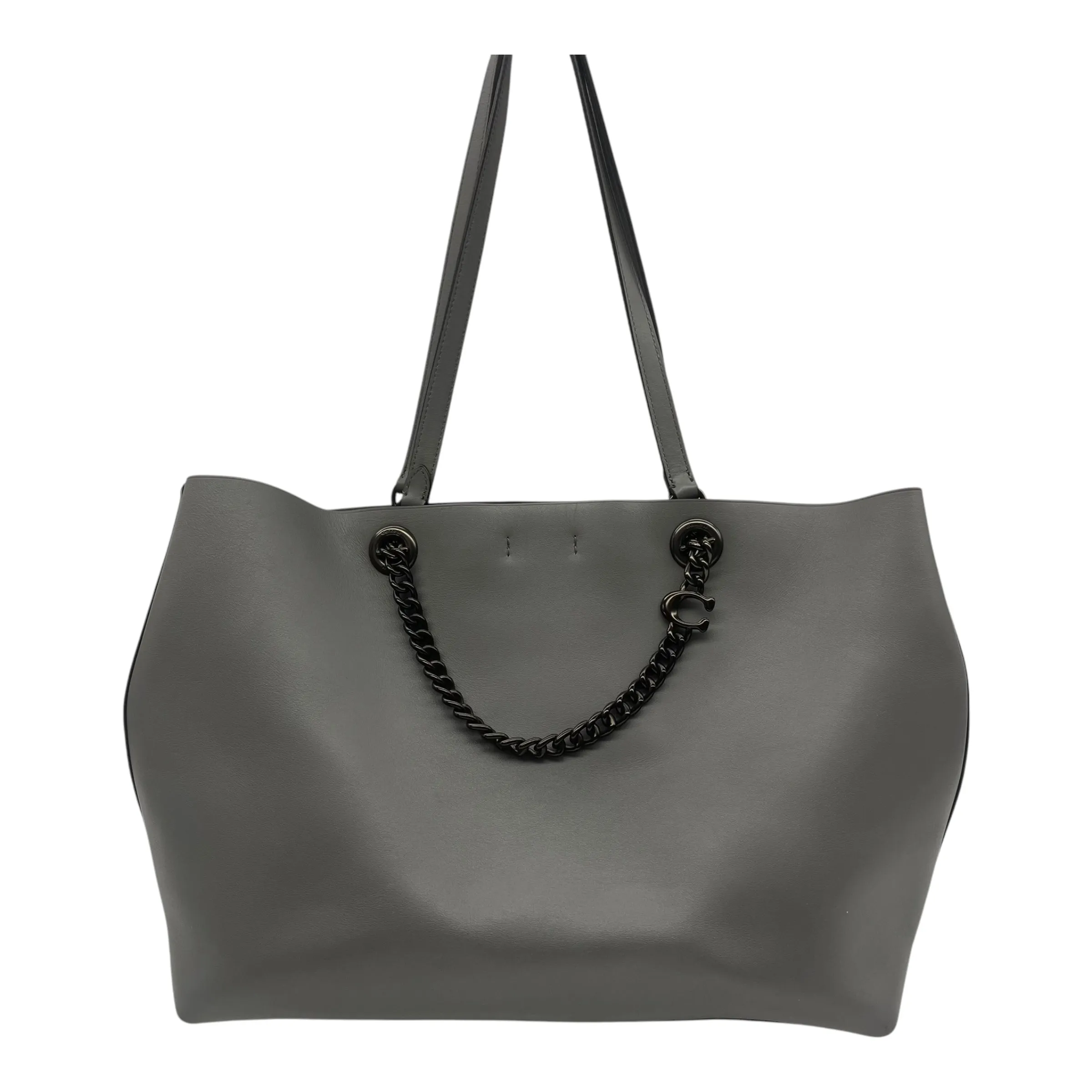Handbag Designer By Coach In Grey, Size:Large