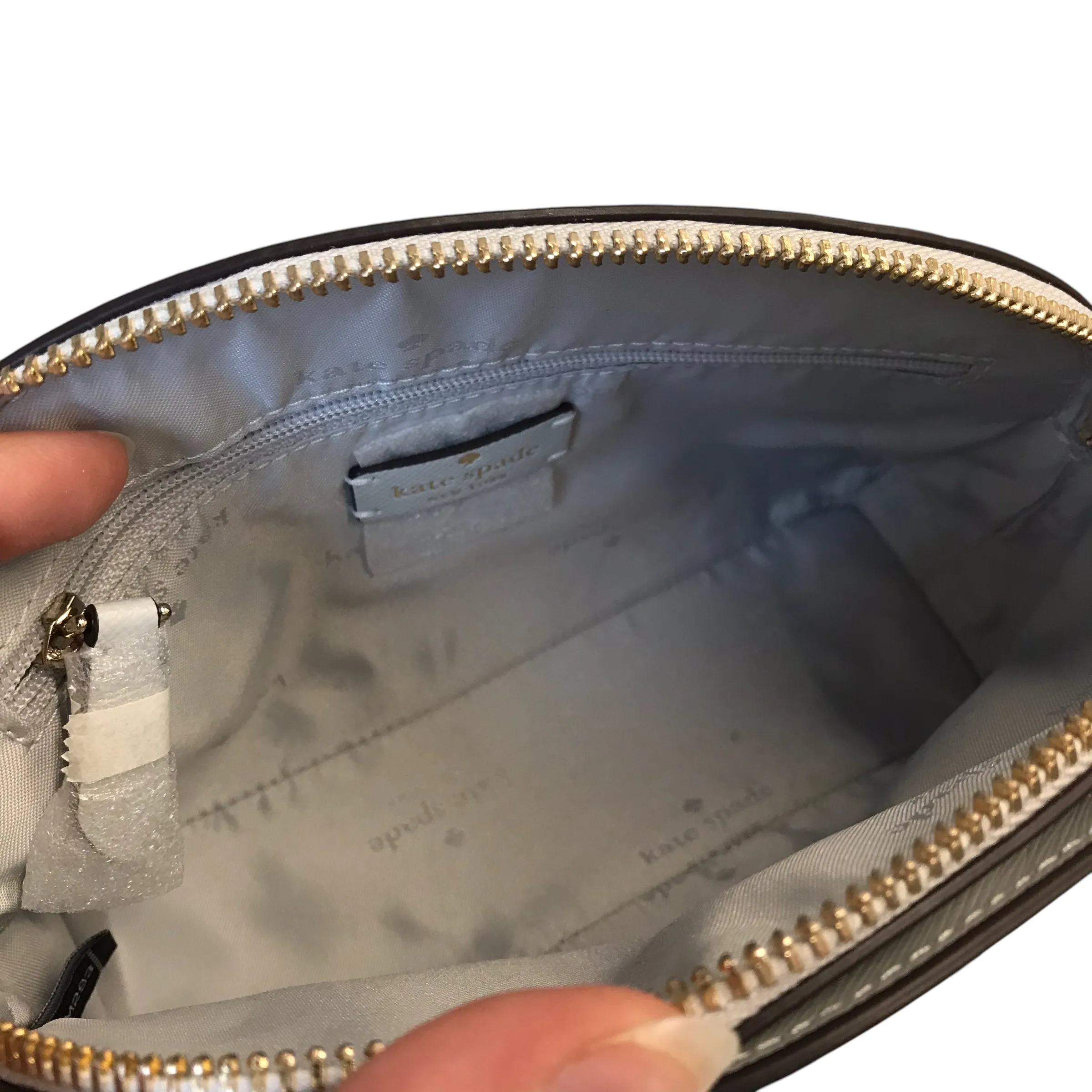 Handbag Designer By Kate Spade In Grey, Size:Small