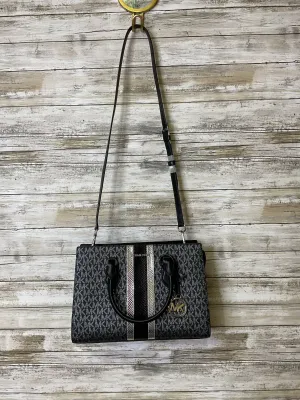 Handbag Designer By Michael Kors In Black & Silver, Size:Medium