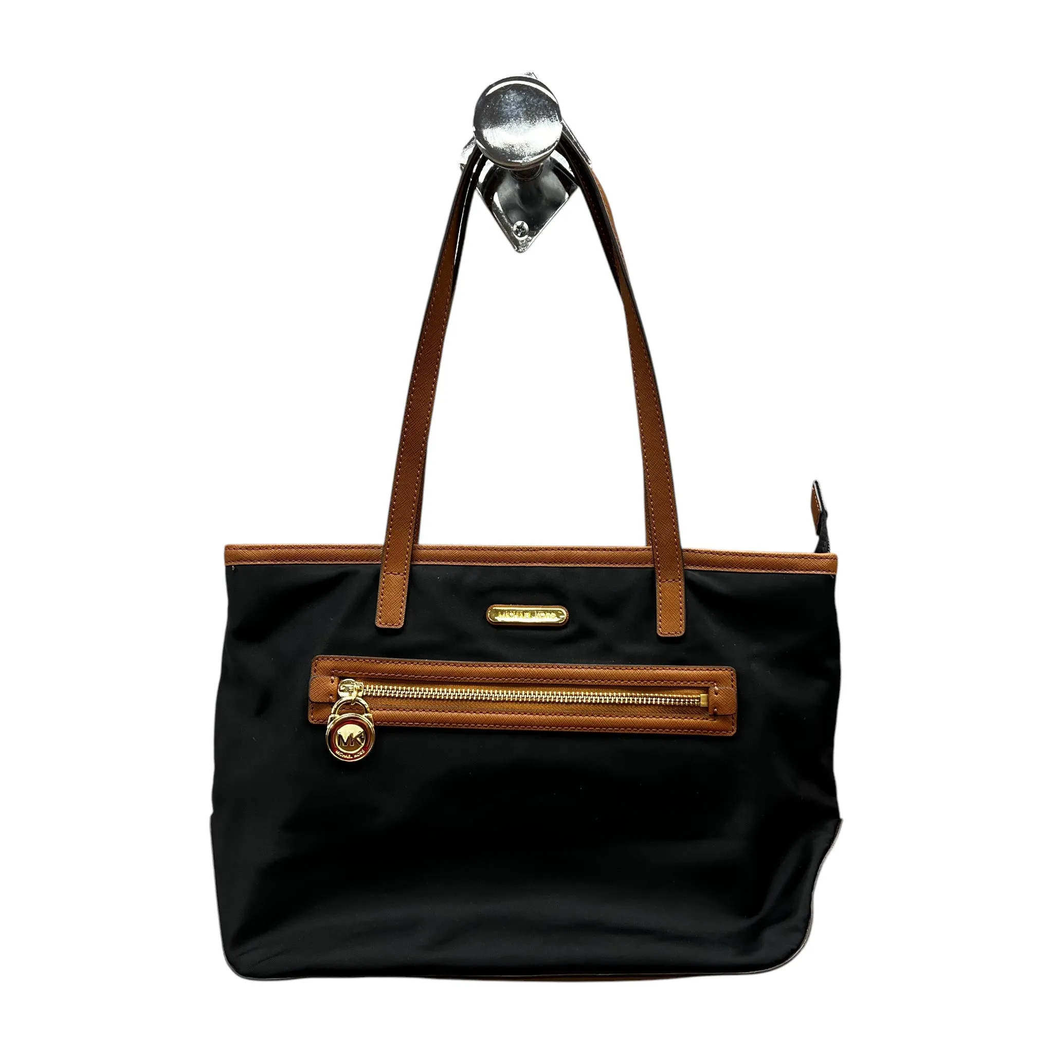 Handbag Designer By Michael Kors In Black & Tan, Size:Large