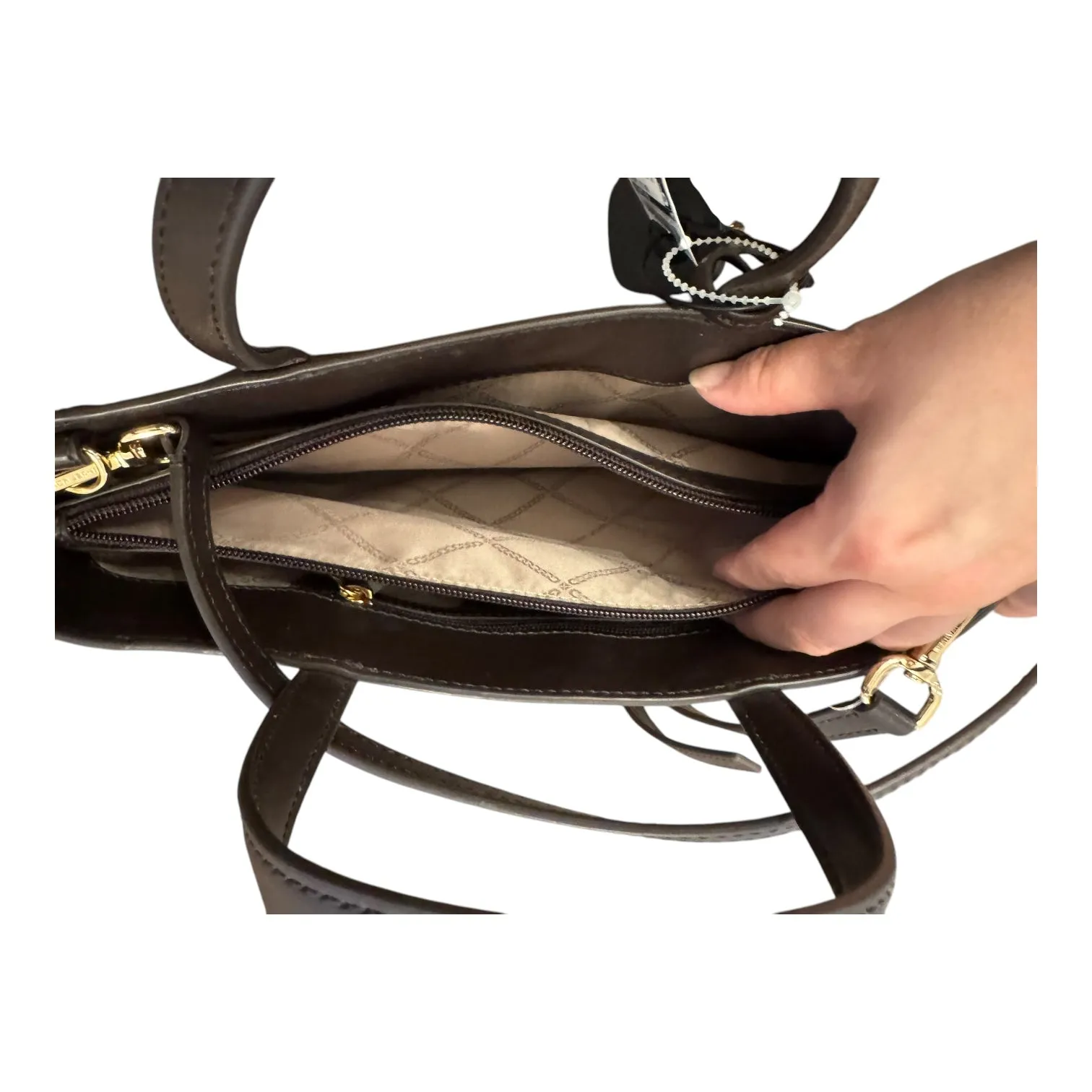 Handbag Designer By Michael Kors In Brown, Size:Medium