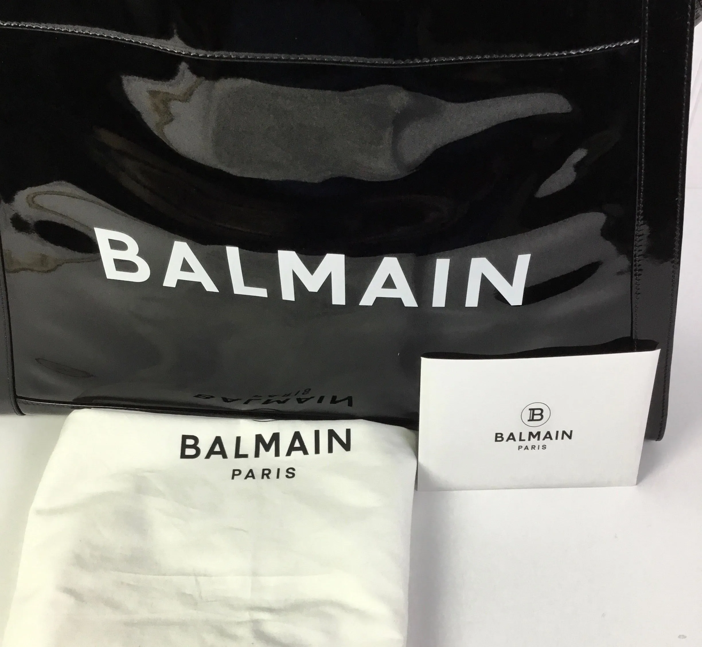 Handbag Luxury Designer By Balmain In Black, Size:Large