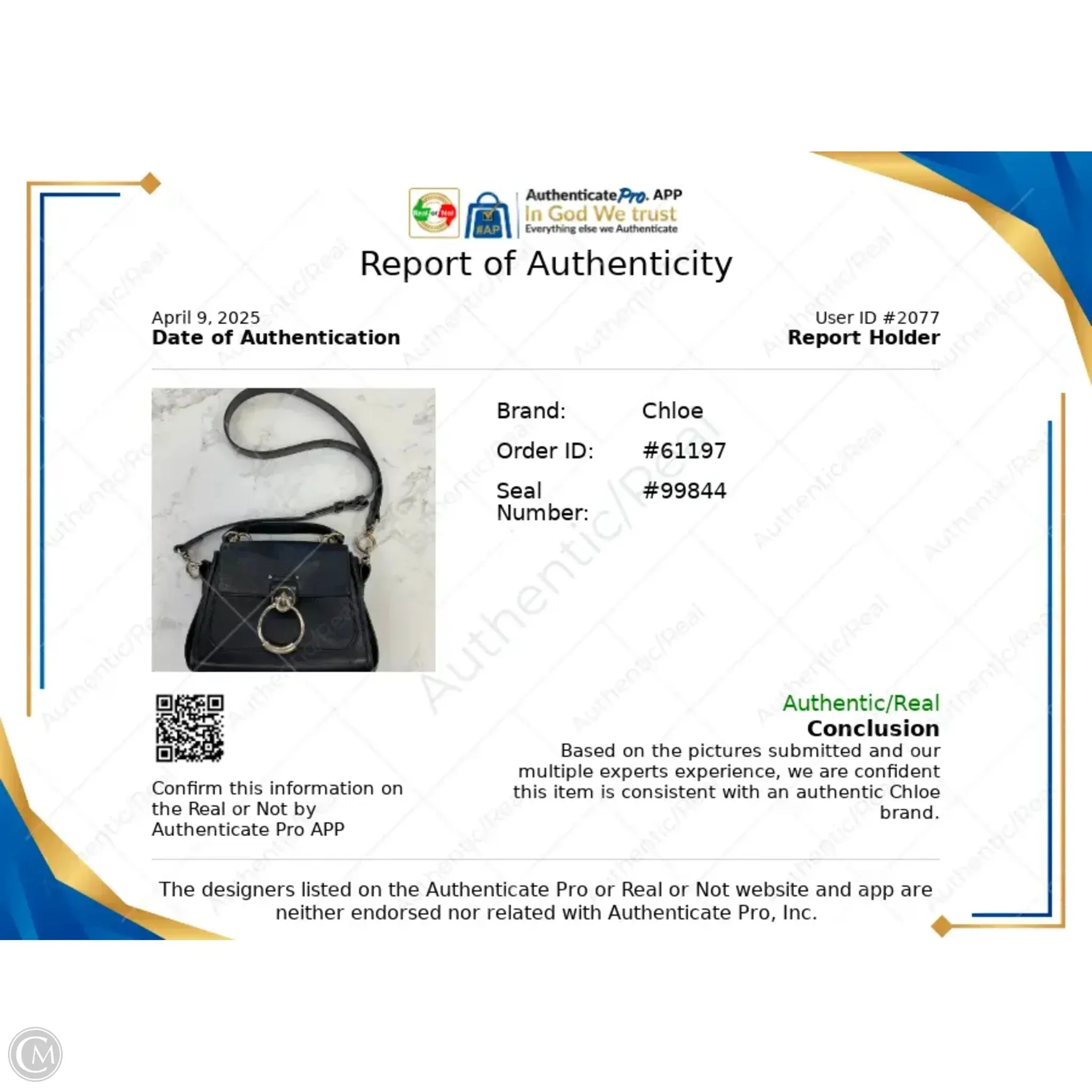 Handbag Luxury Designer By Chloe, Size: Small
