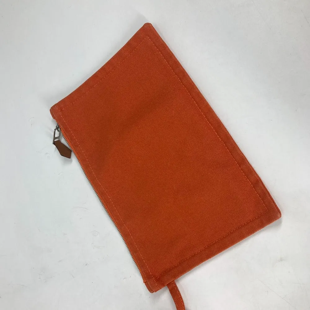 HERMES Shoulder Bag canvas Orange Shoulder Tote Bag Beach Bag Paniedo Plat Rouge PM Women Used