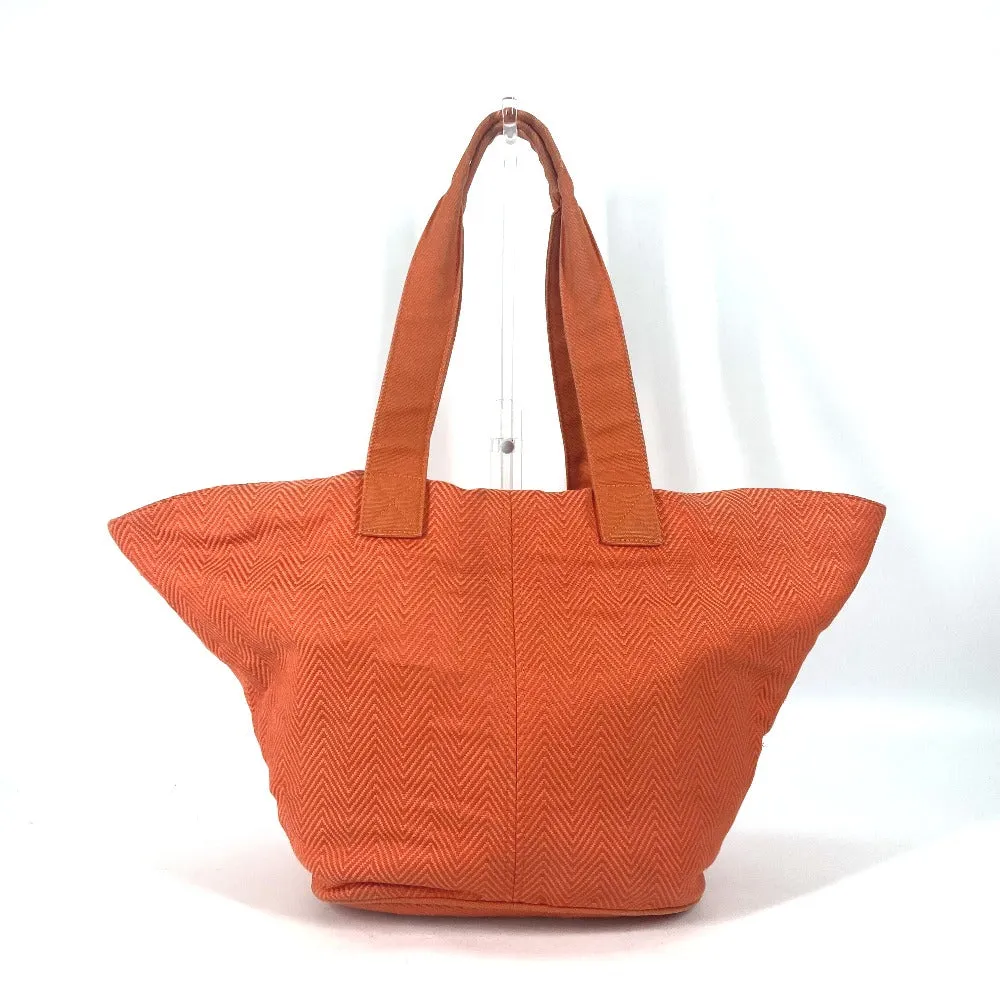 HERMES Shoulder Bag canvas Orange Shoulder Tote Bag Beach Bag Paniedo Plat Rouge PM Women Used