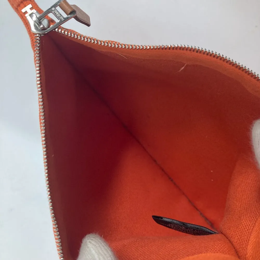 HERMES Shoulder Bag canvas Orange Shoulder Tote Bag Beach Bag Paniedo Plat Rouge PM Women Used