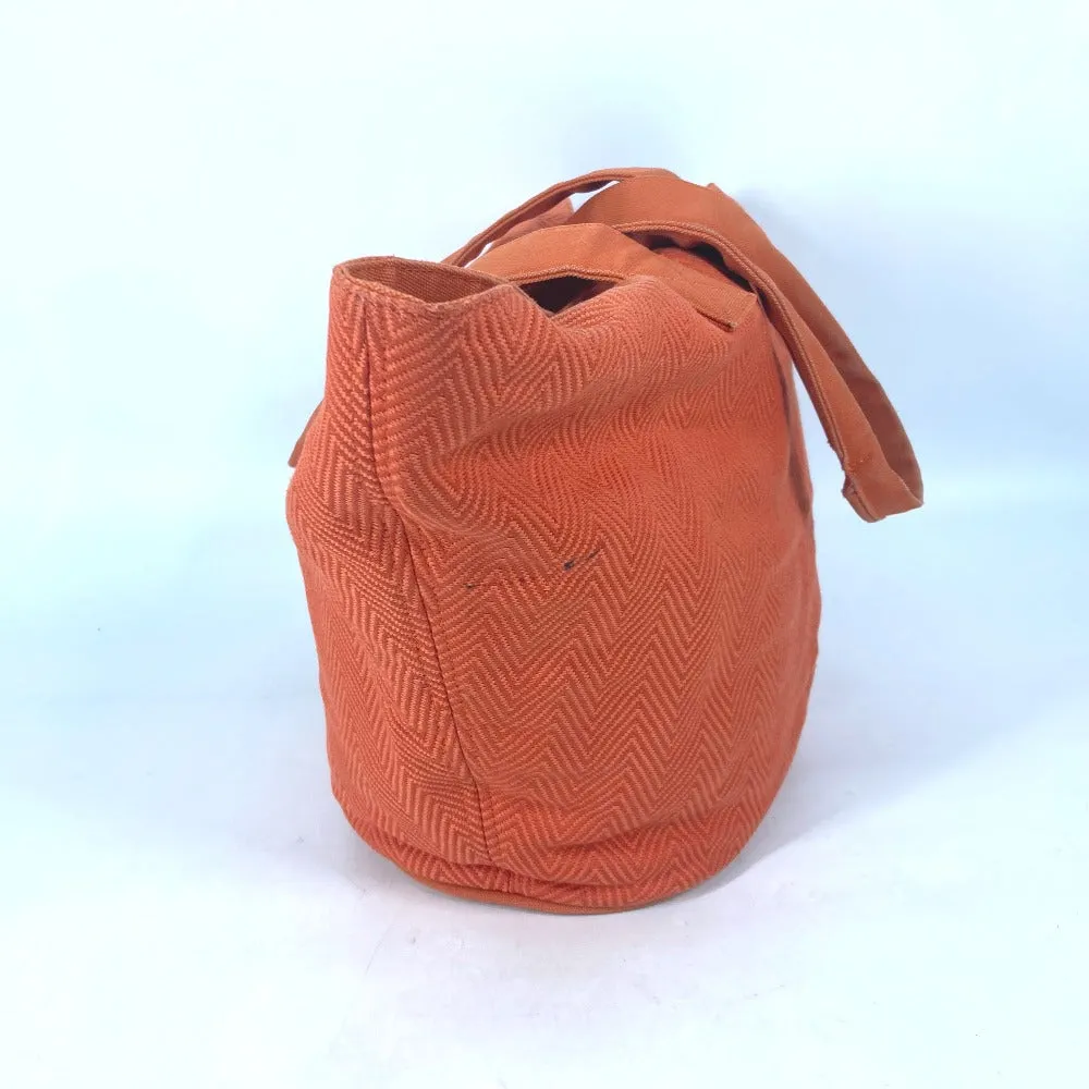 HERMES Shoulder Bag canvas Orange Shoulder Tote Bag Beach Bag Paniedo Plat Rouge PM Women Used