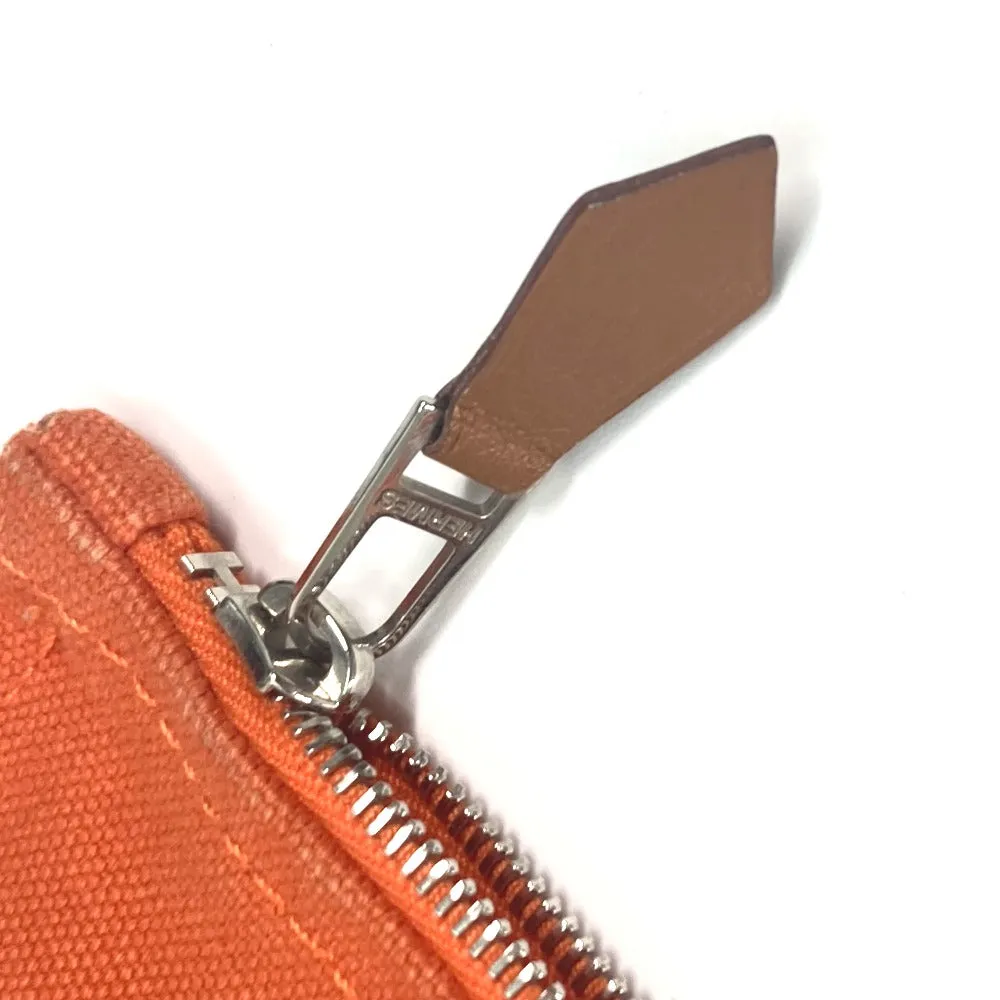 HERMES Shoulder Bag canvas Orange Shoulder Tote Bag Beach Bag Paniedo Plat Rouge PM Women Used