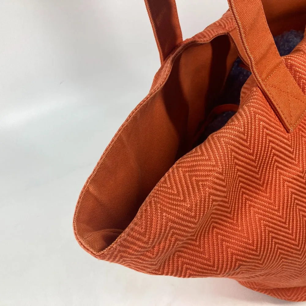 HERMES Shoulder Bag canvas Orange Shoulder Tote Bag Beach Bag Paniedo Plat Rouge PM Women Used