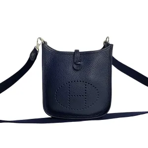 HERMES Shoulder Bag Taurillon Clemence blue Evelyn TPM