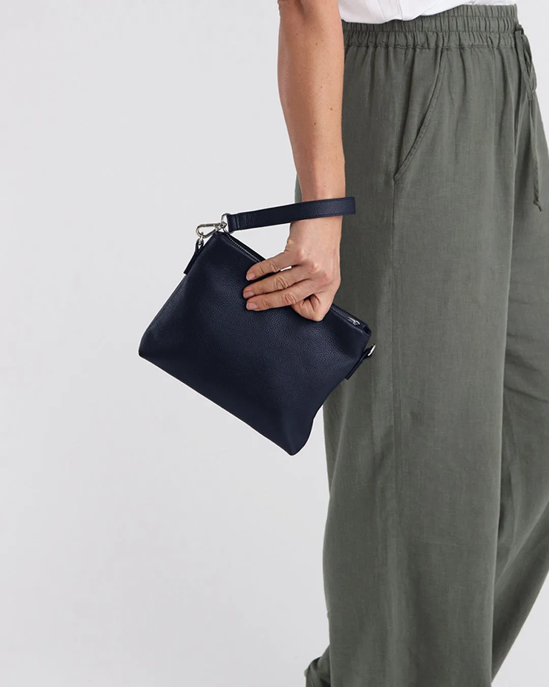 Joni Leather Crossbody - Navy