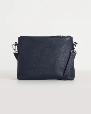 Joni Leather Crossbody - Navy