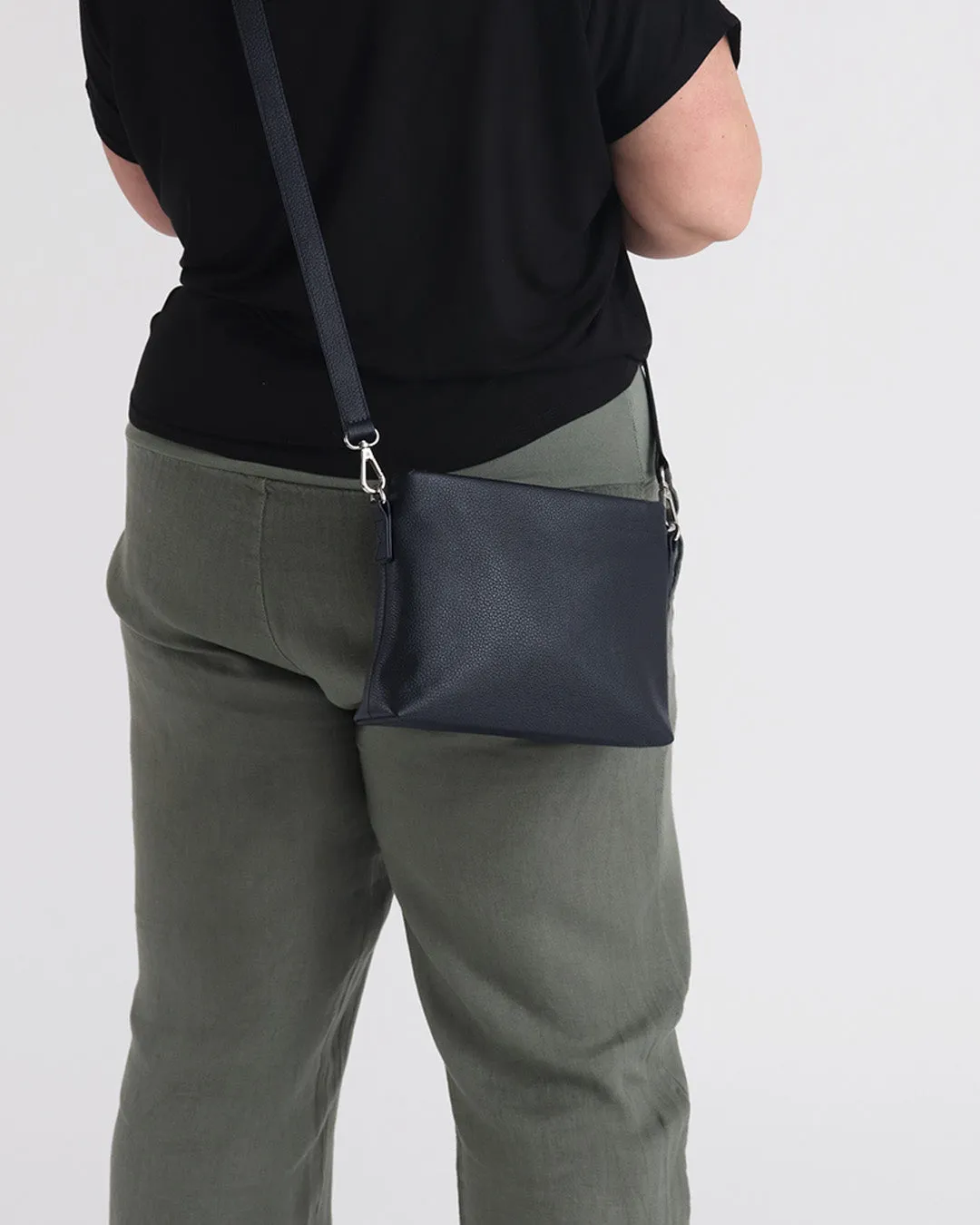 Joni Leather Crossbody - Navy