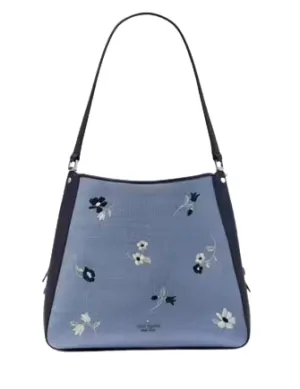 Kate Spade New York Leila Floral Embroidered Medium Triple Compartment Shoulder