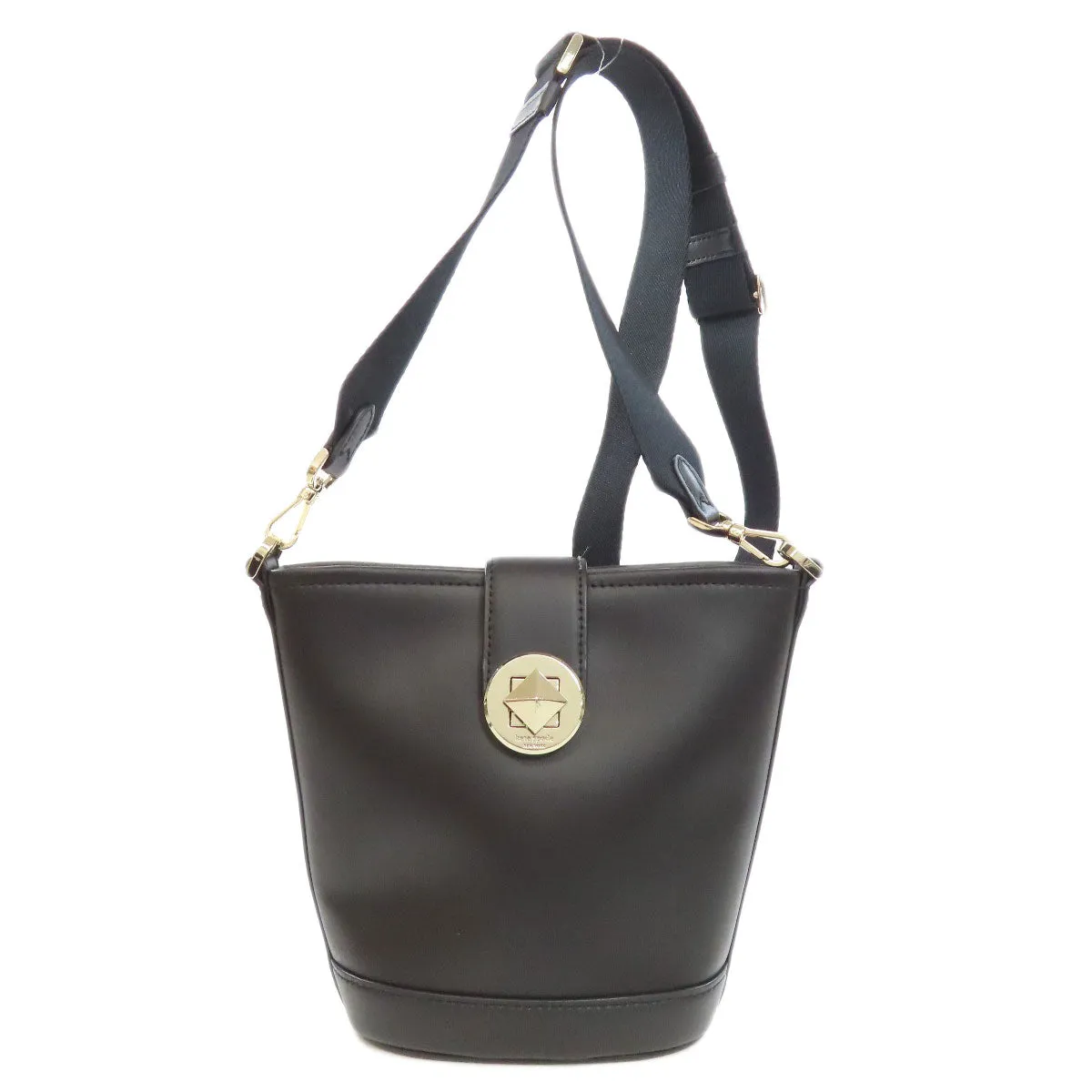 Kate Spade Shoulder Bag leather black logo Women Used