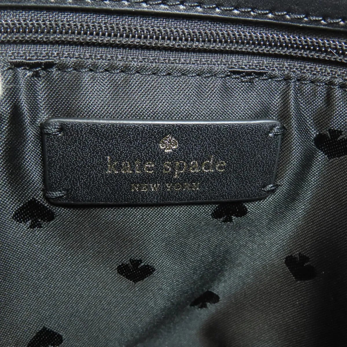 Kate Spade Shoulder Bag leather black logo Women Used