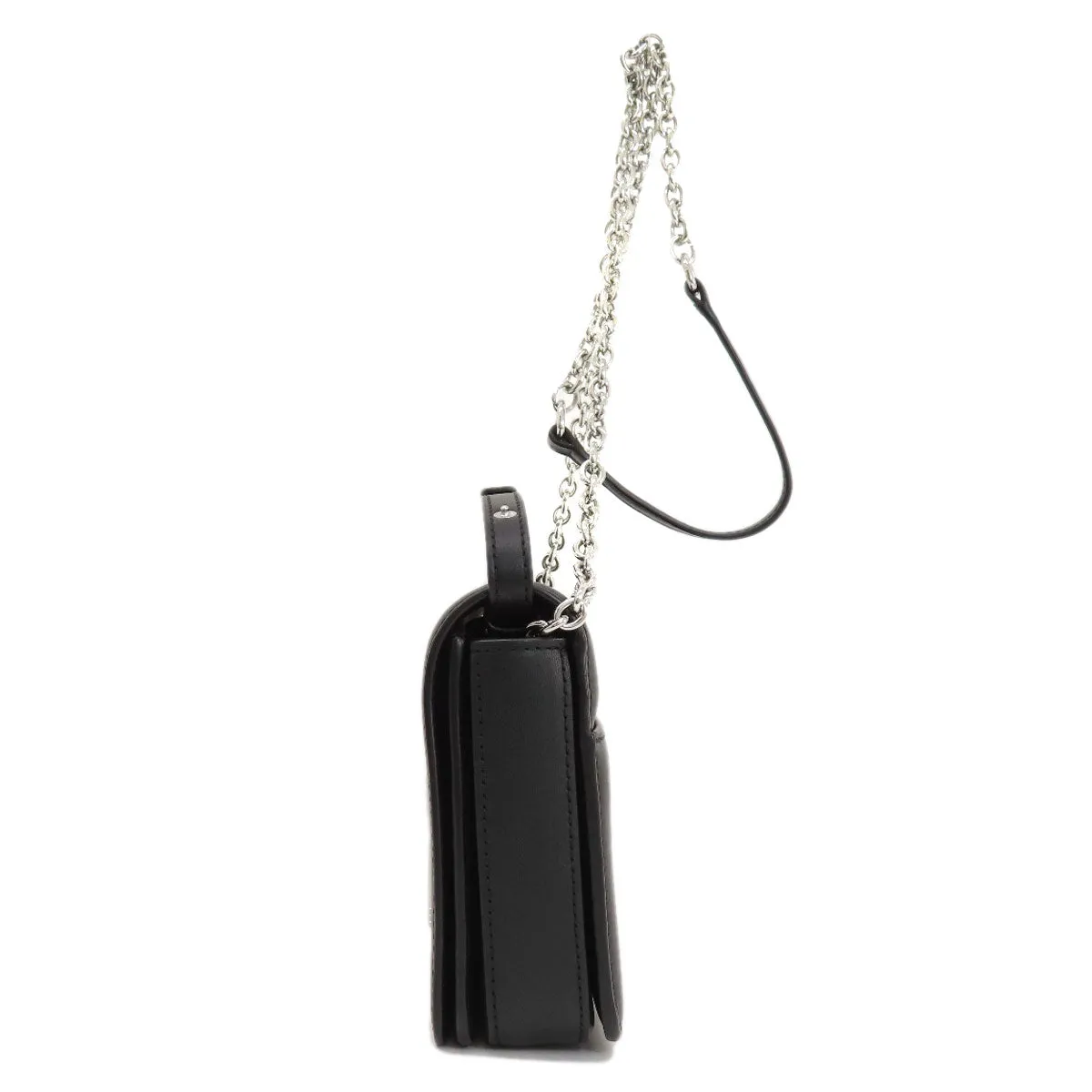 KENZO Shoulder Bag leather black 2WAY Women Used