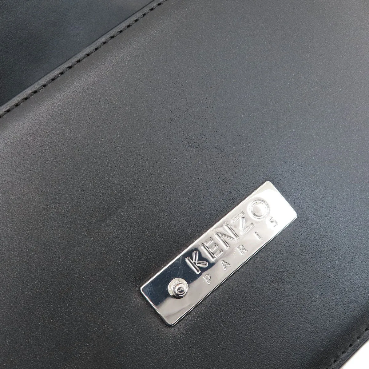 KENZO Shoulder Bag leather black 2WAY Women Used