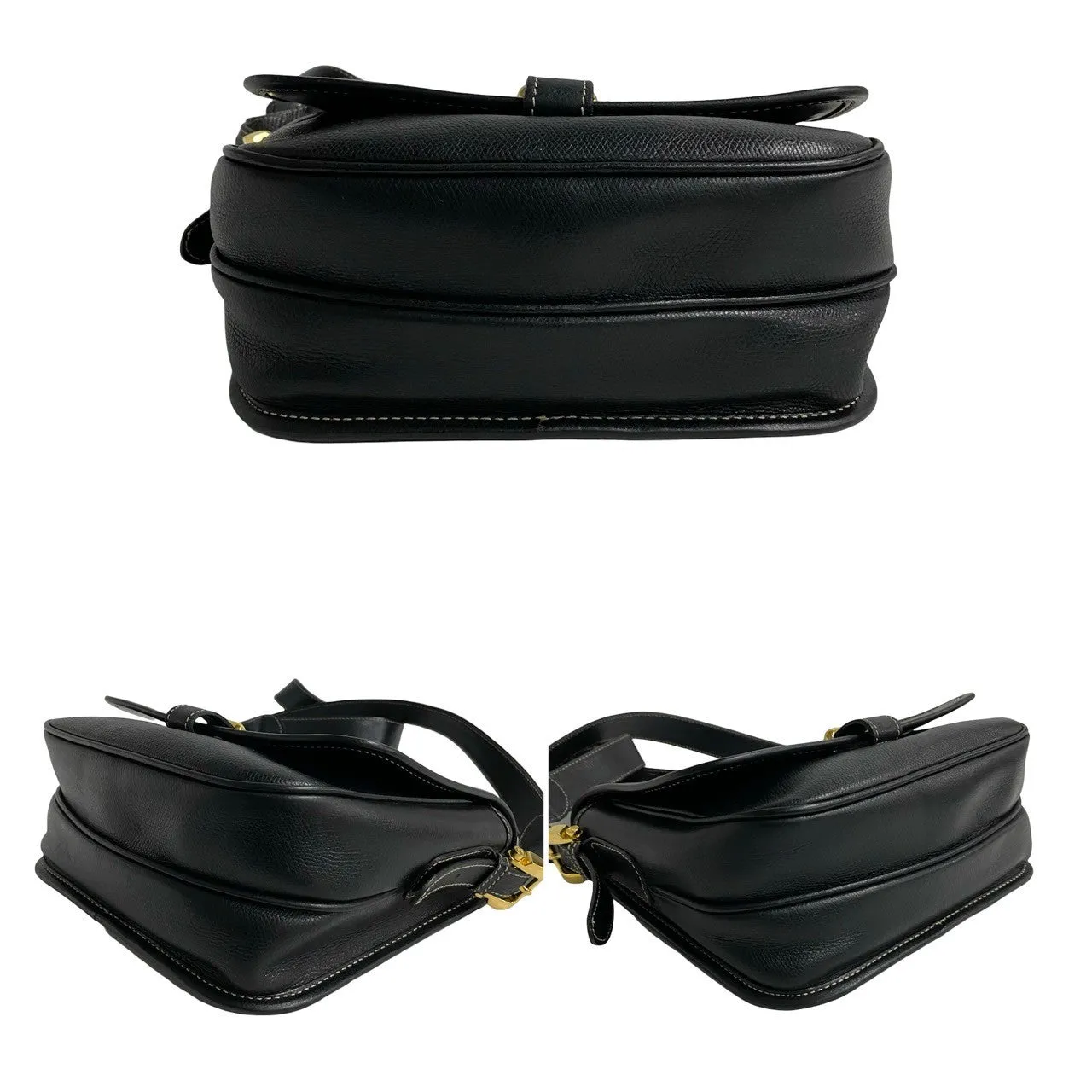 LOEWE Shoulder Bag leather black Anagram logo Women(Unisex) Used