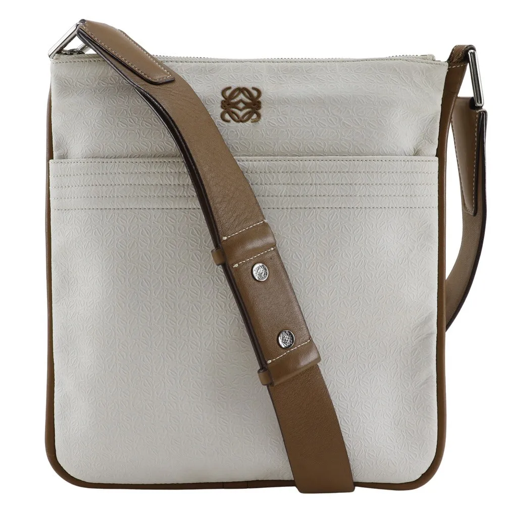 LOEWE Shoulder Bag PVC, Leather white anagram