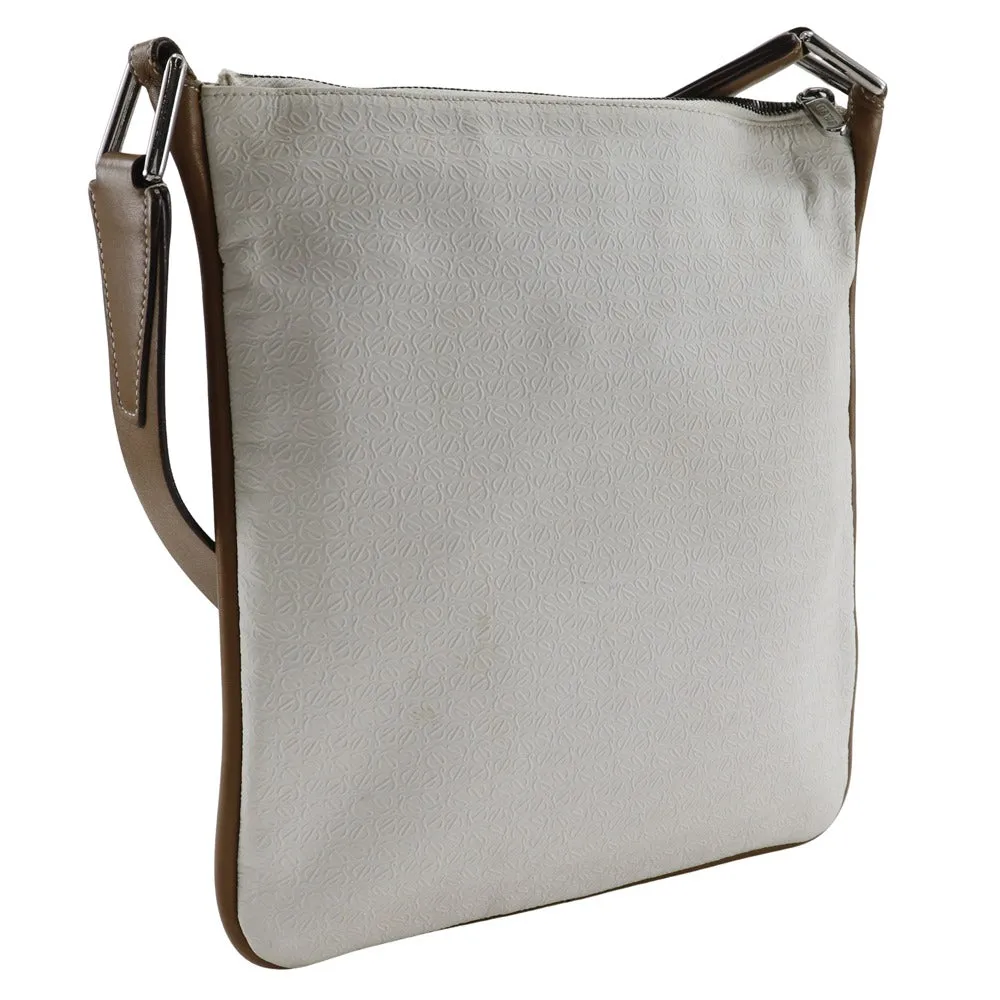 LOEWE Shoulder Bag PVC, Leather white anagram