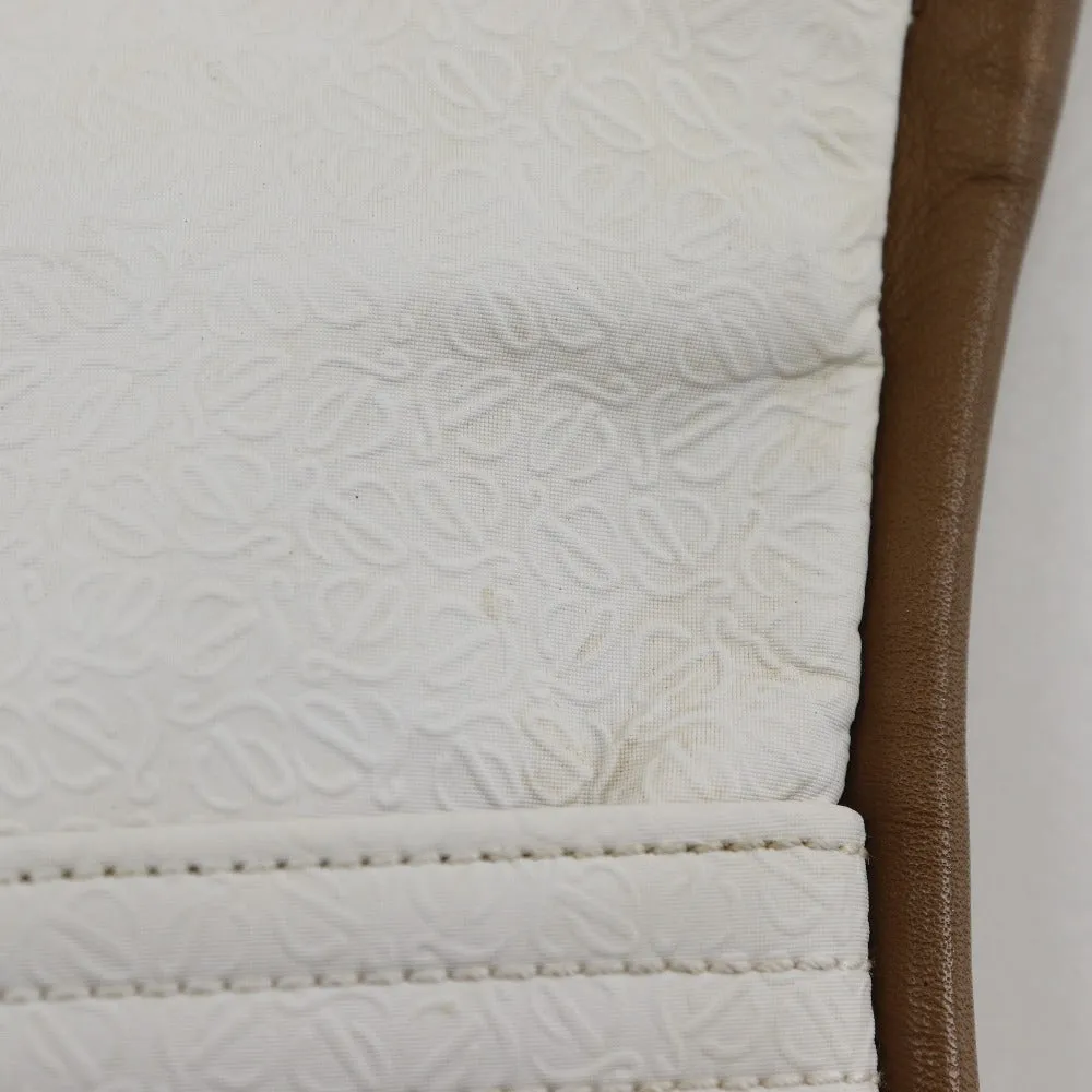 LOEWE Shoulder Bag PVC, Leather white anagram