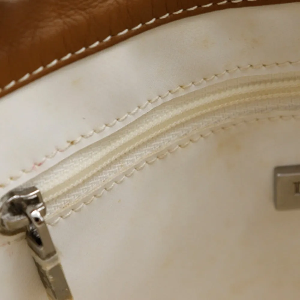 LOEWE Shoulder Bag PVC, Leather white anagram