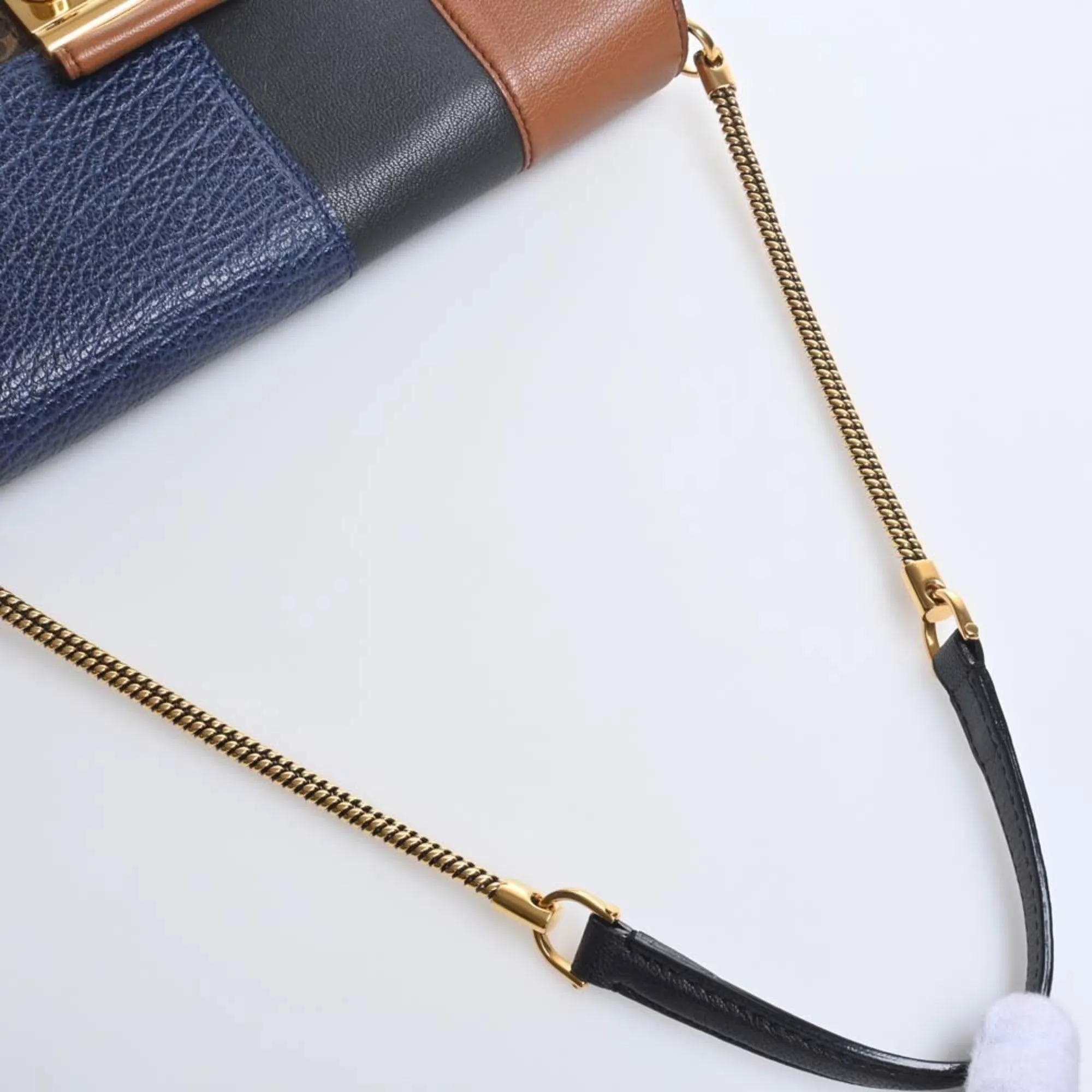LOUIS VUITTON Monogram Blox Pochette Shoulder Bag M40506 Brown/Black/Blue Women's