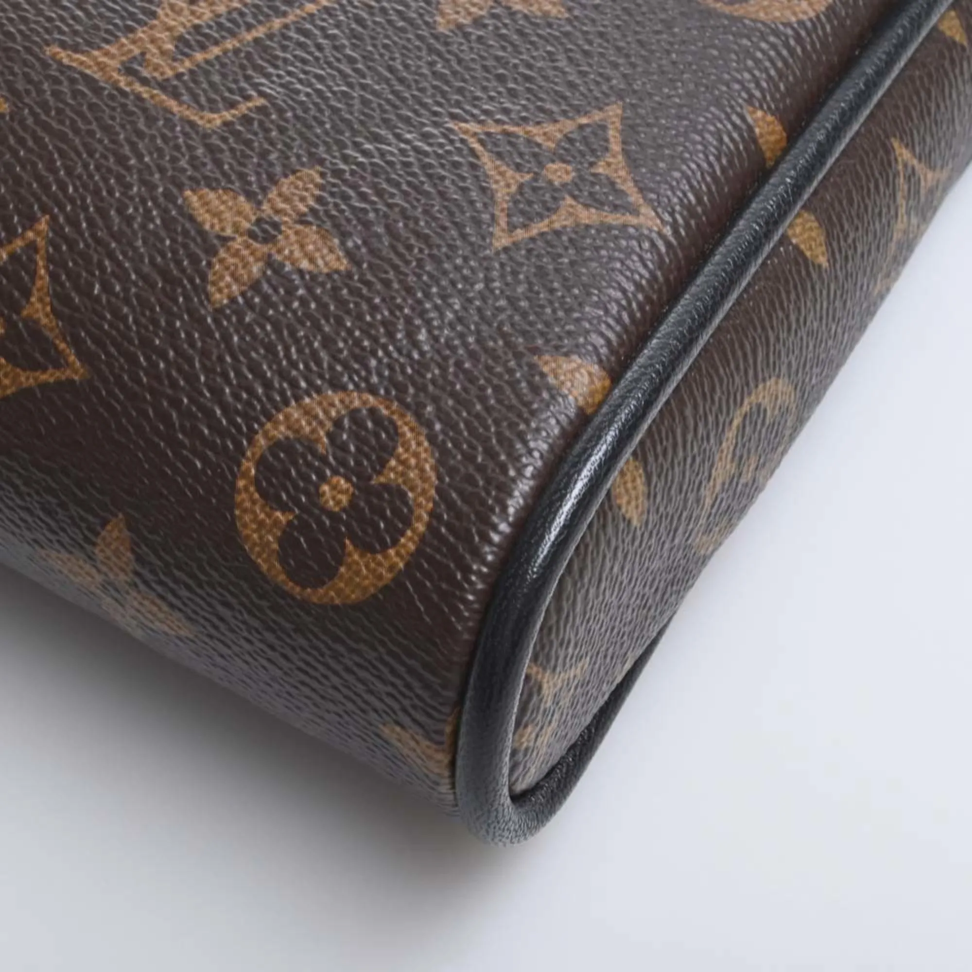LOUIS VUITTON Monogram Blox Pochette Shoulder Bag M40506 Brown/Black/Blue Women's