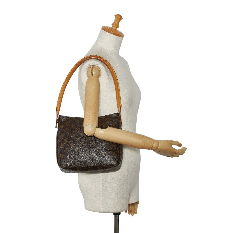 Louis Vuitton Monogram Looping MM Shoulder Bag M51146 Brown PVC Leather Lady Louis Vuitton