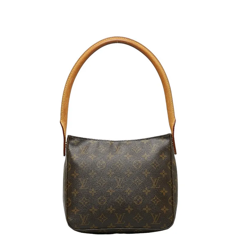 Louis Vuitton Monogram Looping MM Shoulder Bag M51146 Brown PVC Leather Lady Louis Vuitton