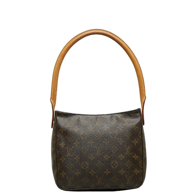 Louis Vuitton Monogram Looping MM Shoulder Bag M51146 Brown PVC Leather Lady Louis Vuitton