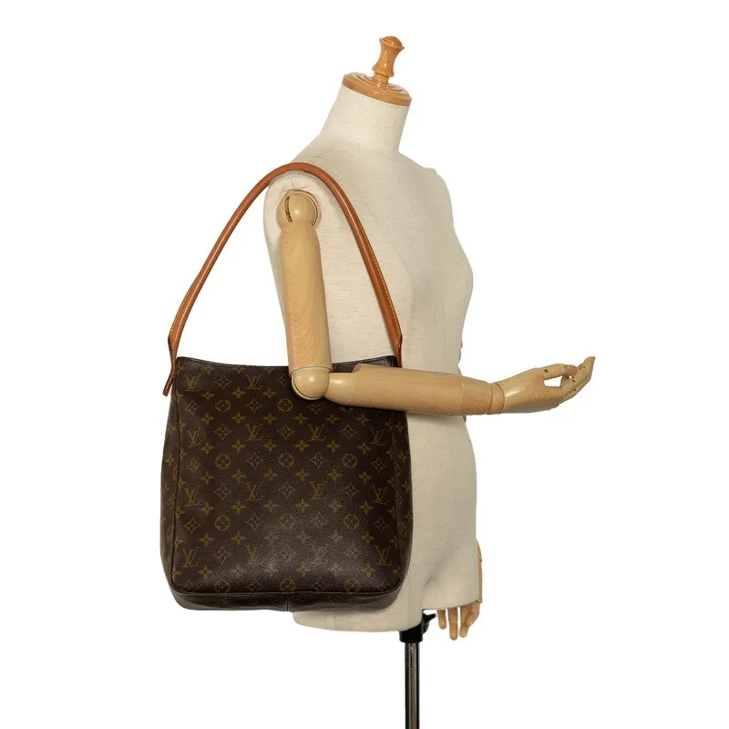 Louis Vuitton Monogram Looping Tote Shoulder Bag PVC/Leather Brown M51145