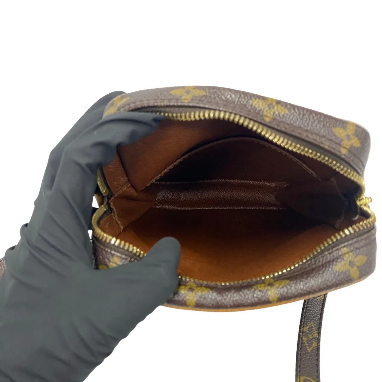 LOUIS VUITTON Shoulder Bag leather Brown Monogram Danube