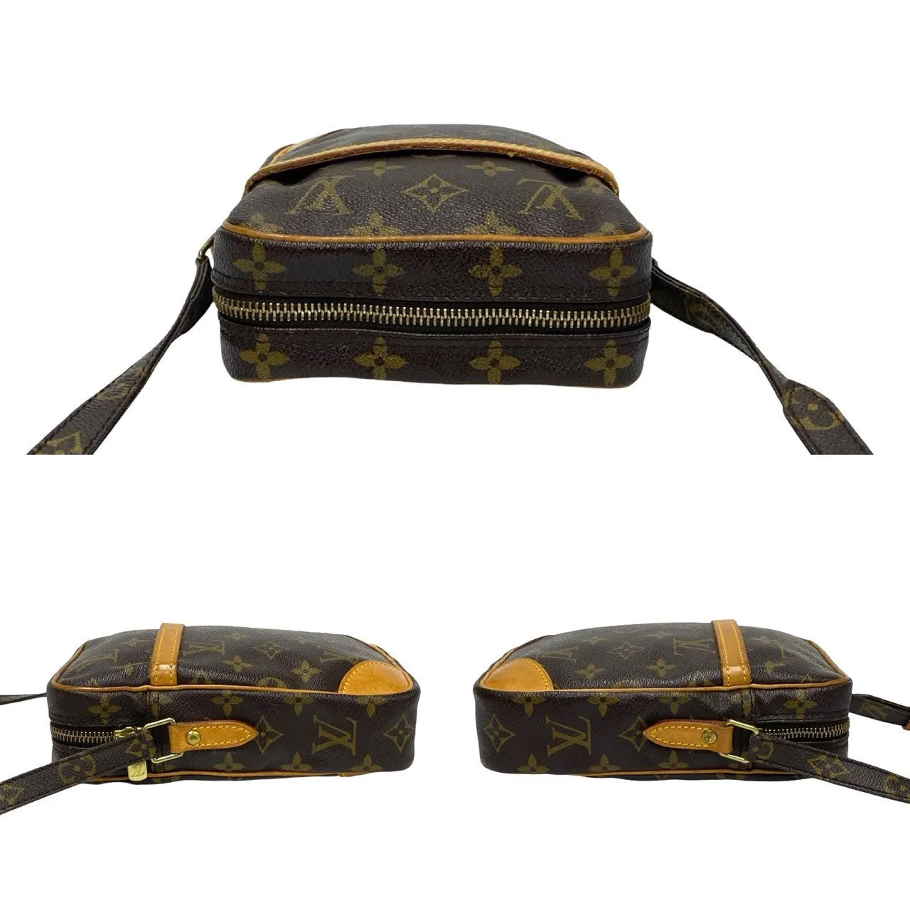 LOUIS VUITTON Shoulder Bag leather Brown Monogram Danube