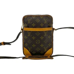 LOUIS VUITTON Shoulder Bag leather Brown Monogram Danube