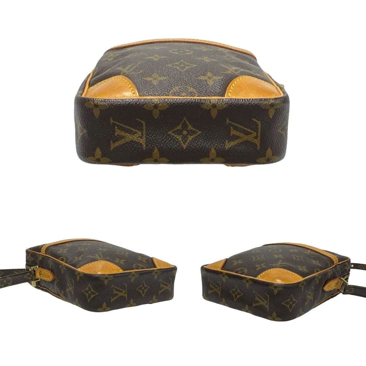 LOUIS VUITTON Shoulder Bag leather Brown Monogram Danube
