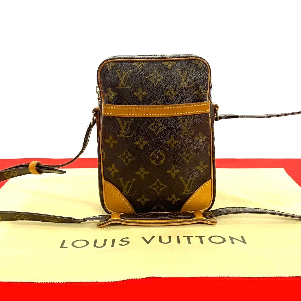 LOUIS VUITTON Shoulder Bag leather Brown Monogram Danube