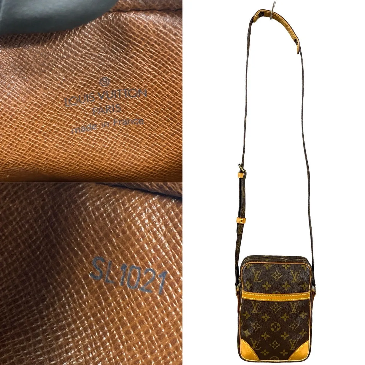 LOUIS VUITTON Shoulder Bag leather Brown Monogram Danube