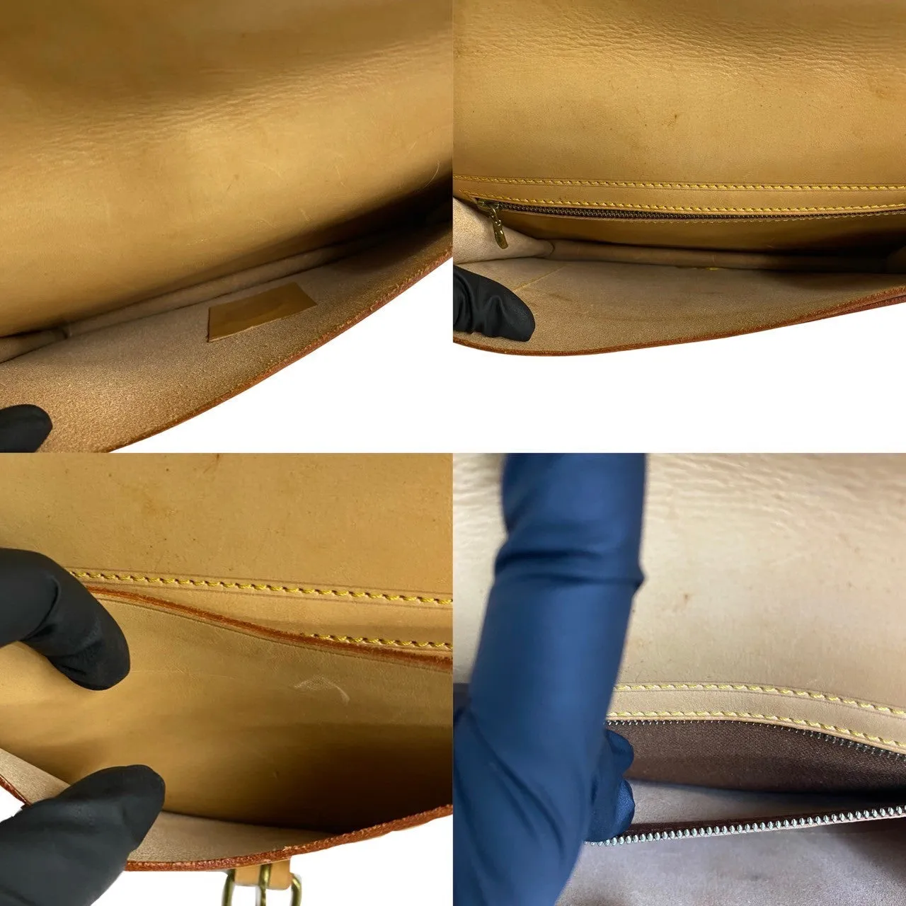 LOUIS VUITTON Shoulder Bag leather Brown Monogram Sac Biface